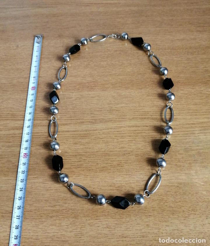 Joyeria: COLLAR PLATEADO, CADENA CON CRISTALES NEGRO ONIX. - Foto 3