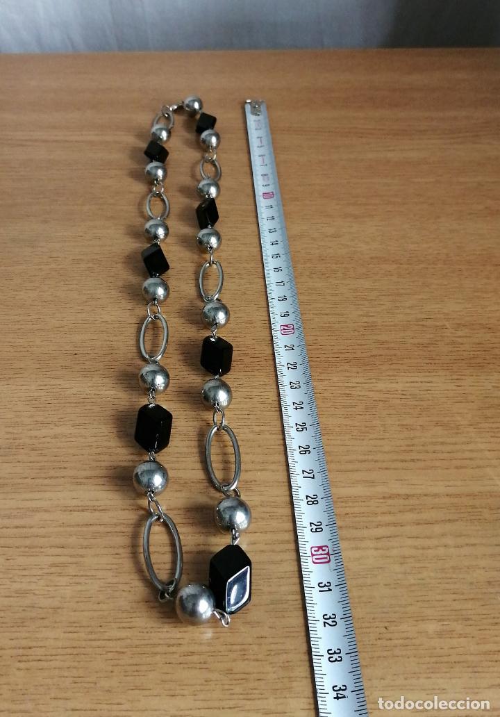 Joyeria: COLLAR PLATEADO, CADENA CON CRISTALES NEGRO ONIX. - Foto 4