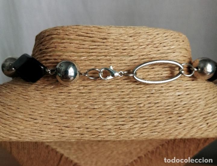 Joyeria: COLLAR PLATEADO, CADENA CON CRISTALES NEGRO ONIX. - Foto 5