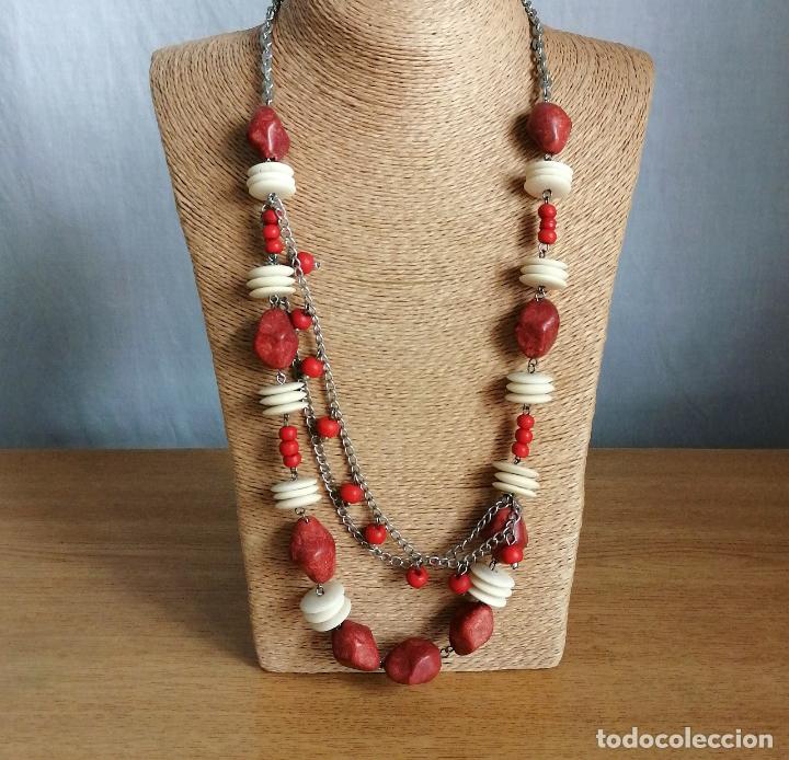 Joyeria: ORIGINAL COLLAR, HUESO, MADERA, CADENA PLATEADA. - Foto 1