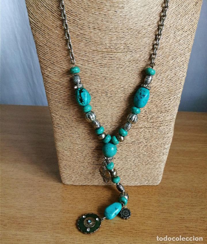 Joyeria: COLLAR PLATEADO CON PIEDRAS TURQUESAS. - Foto 3