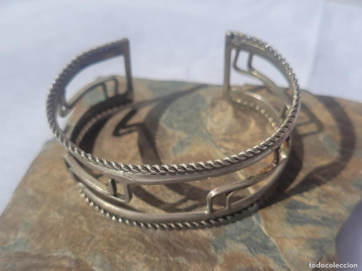 Joalharia: Pulsera vintage de cobre ba&ntilde;ada en plata