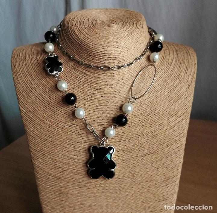 Joyeria: COLLAR LARGO PLATEADO, CON OSOS, OSITOS EN NEGRO. - Foto 6