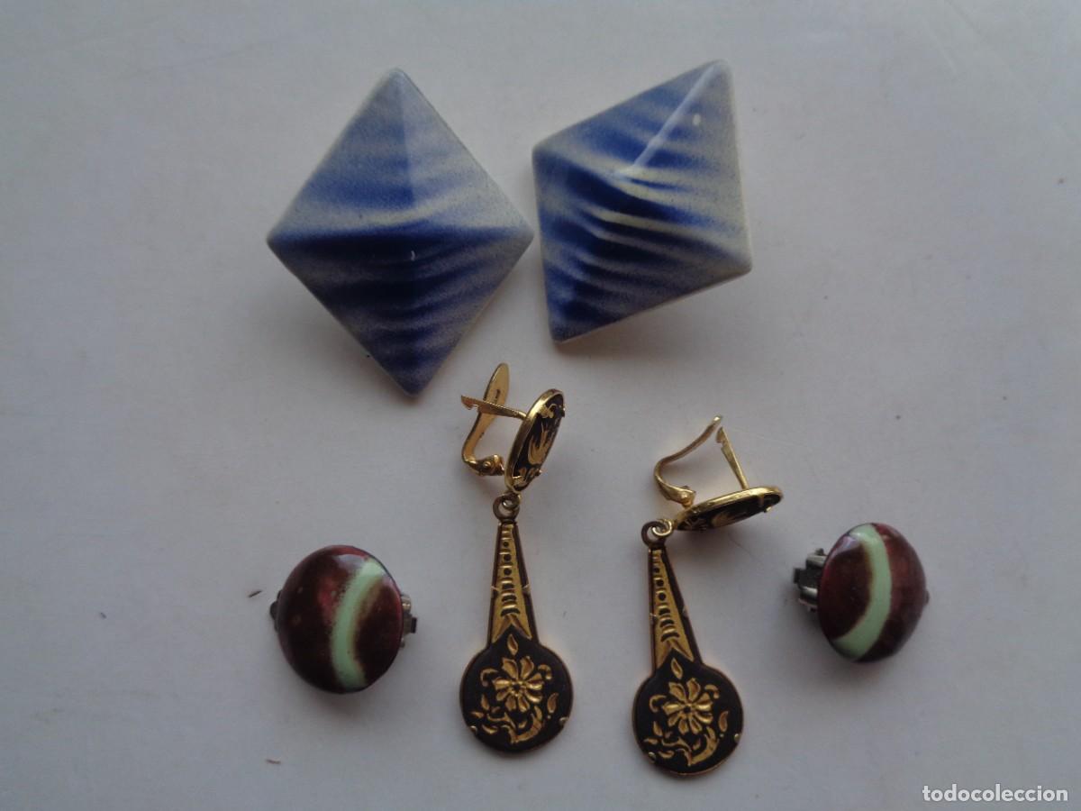 Joalharia: LOTE DE TRES PARES DE PENDIENTES