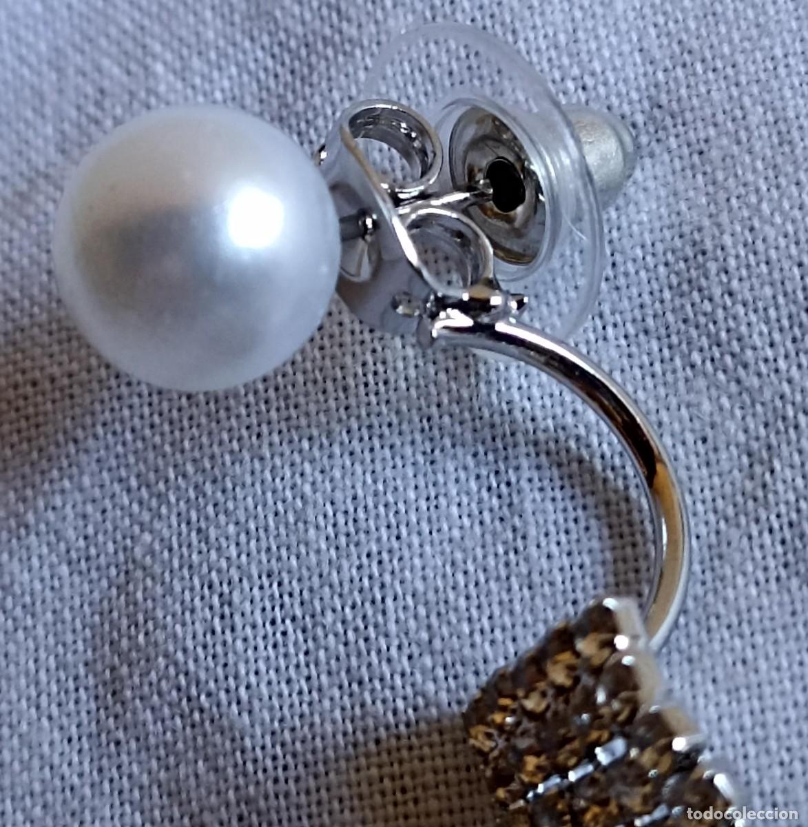 Joyeria: Pendiente largo cascada con perla blanca - Foto 4