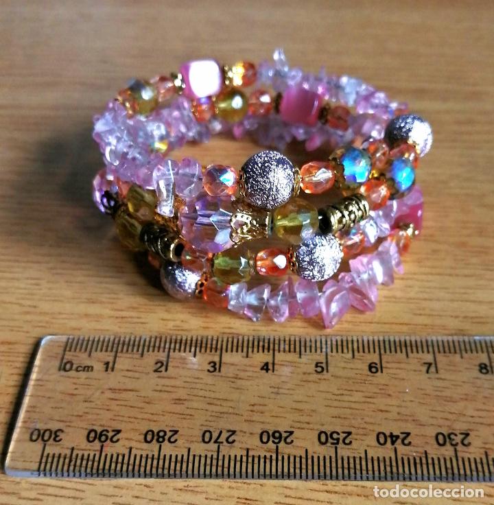 Joyeria: COLLAR GARGANTILLA, PULSERA. CRISTALES ROSAS. - Foto 6