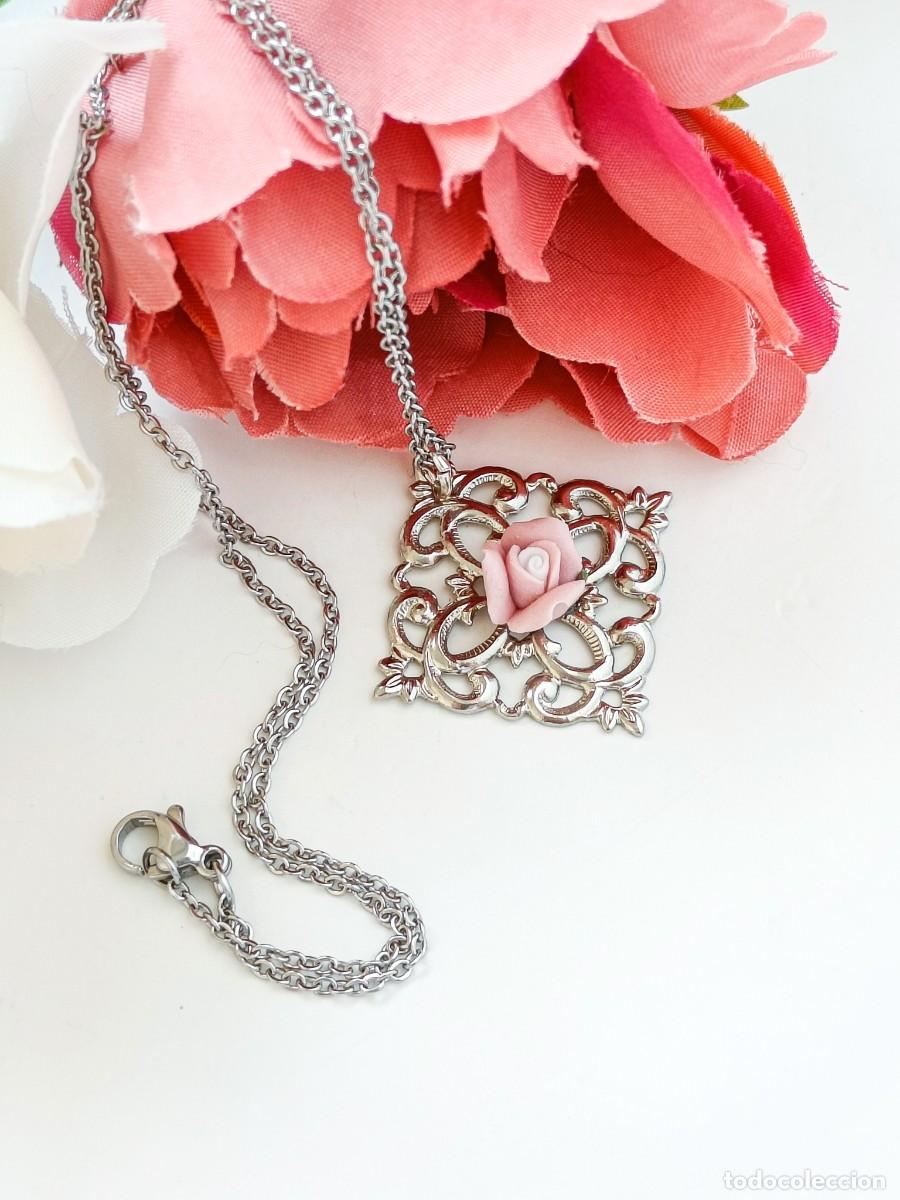 Joyeria: ⏳ Collar vintage filigrana y flor de cer&aacute;mica.