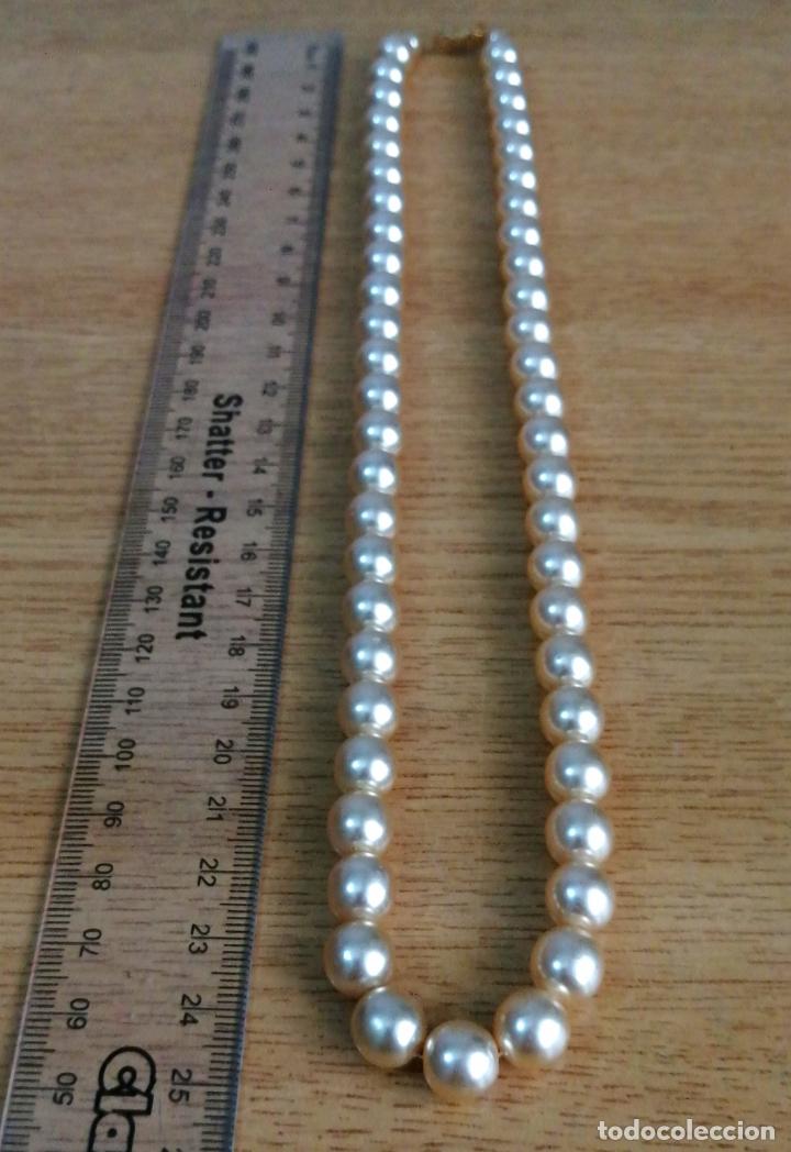 Joyeria: ANTIGUO COLLAR DE PERLAS DE CRISTAL, DORADO NACARADO. - Foto 2