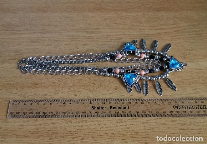 Joyeria: COLLAR PLATEADO, CON CADENAS Y ABALORIOS. - Foto 3