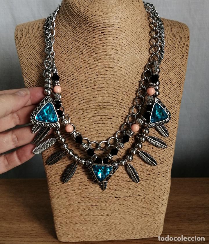 Joyeria: COLLAR PLATEADO, CON CADENAS Y ABALORIOS. - Foto 5