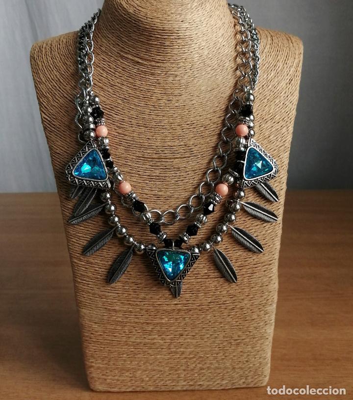 Joyeria: COLLAR PLATEADO, CON CADENAS Y ABALORIOS. - Foto 7