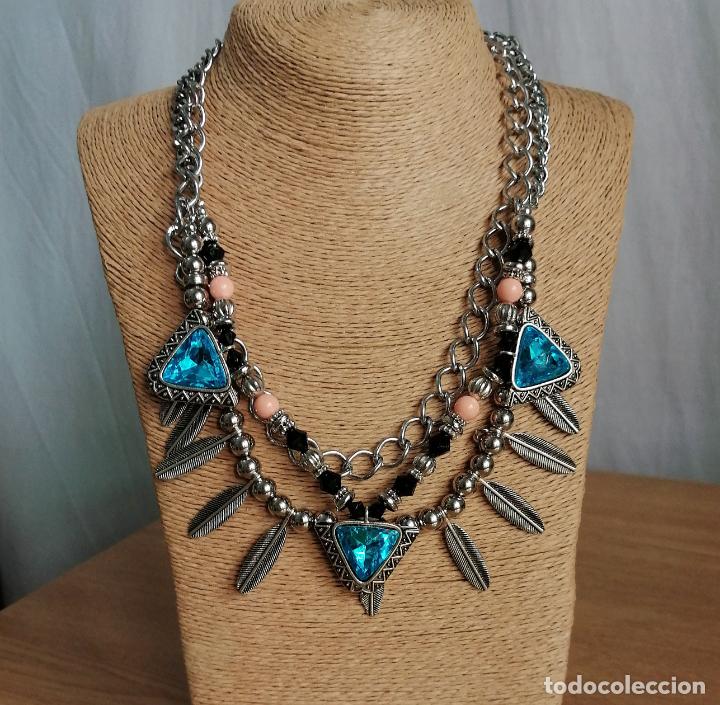 Joyeria: COLLAR PLATEADO, CON CADENAS Y ABALORIOS. - Foto 8