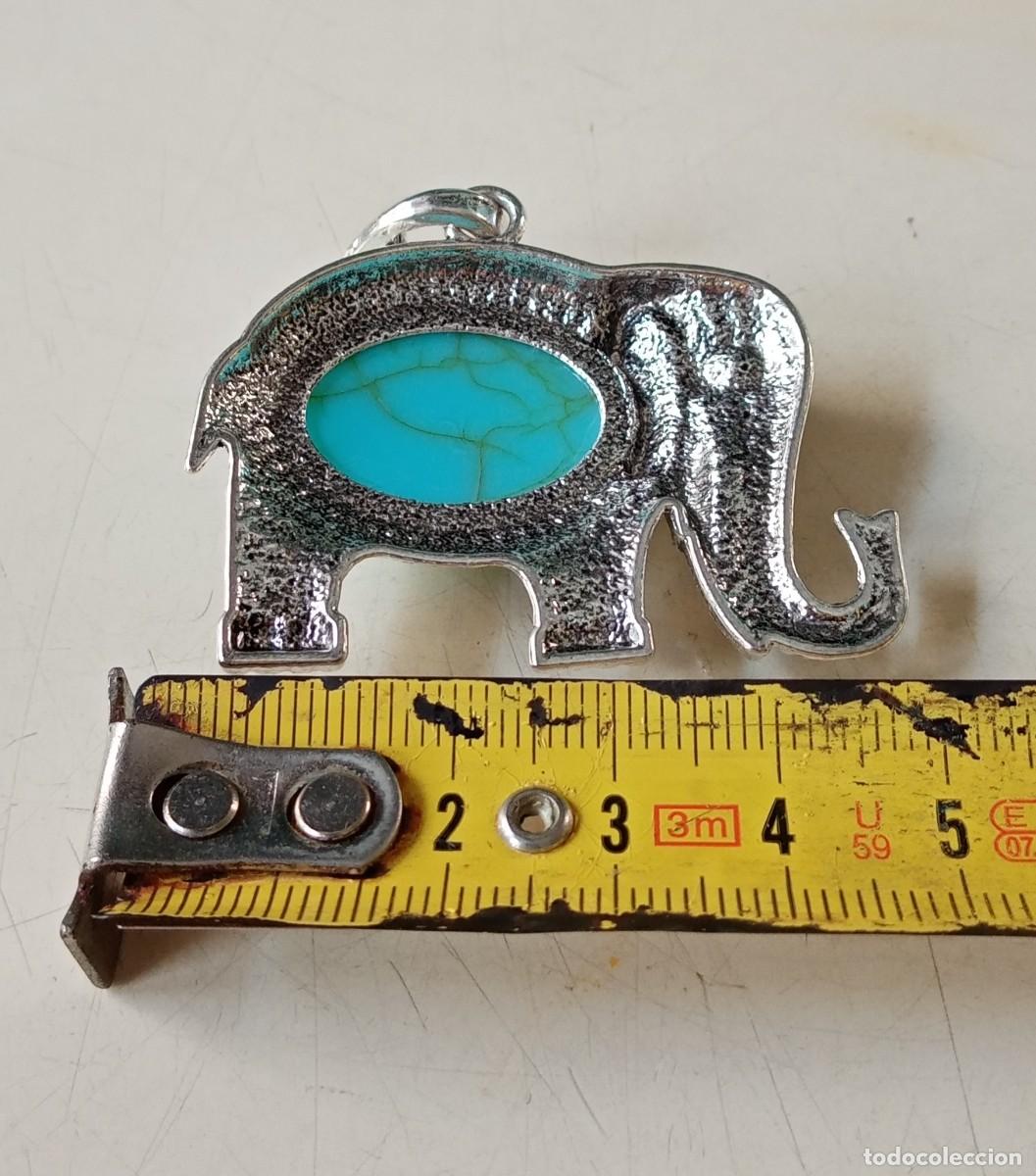 Joyeria: COLGANTE PLATEADO DE ELEFANTE CON S&Iacute;MIL TURQUESA - Foto 2
