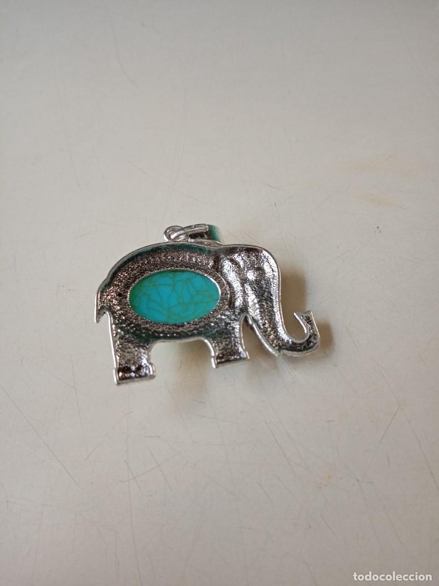 Joyeria: COLGANTE PLATEADO DE ELEFANTE CON S&Iacute;MIL TURQUESA - Foto 3