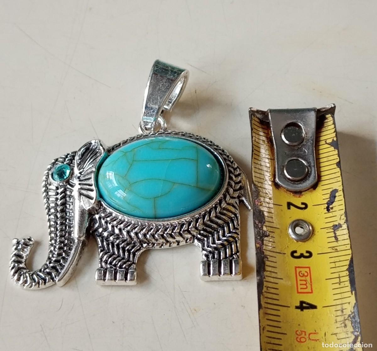 Joyeria: COLGANTE PLATEADO DE ELEFANTE CON S&Iacute;MIL TURQUESA - Foto 4