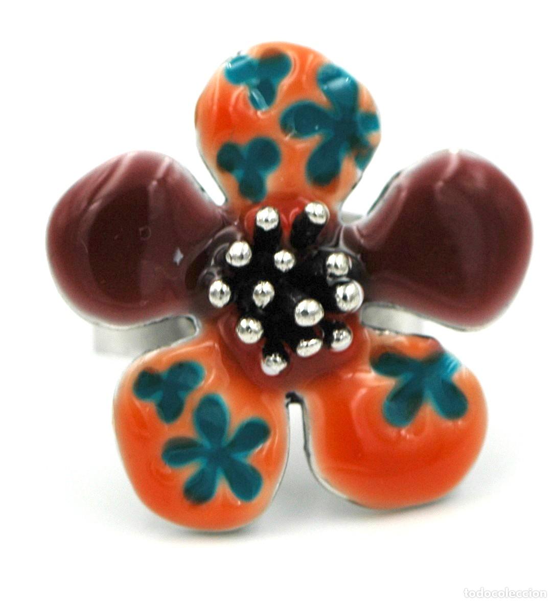 Joyeria: Anillo ajustable flor de colores bisuter&iacute;a - Foto 1