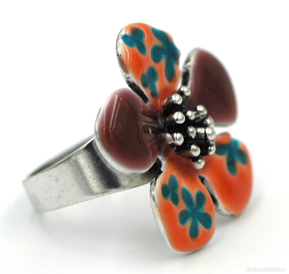 Joyeria: Anillo ajustable flor de colores bisuter&iacute;a - Foto 2
