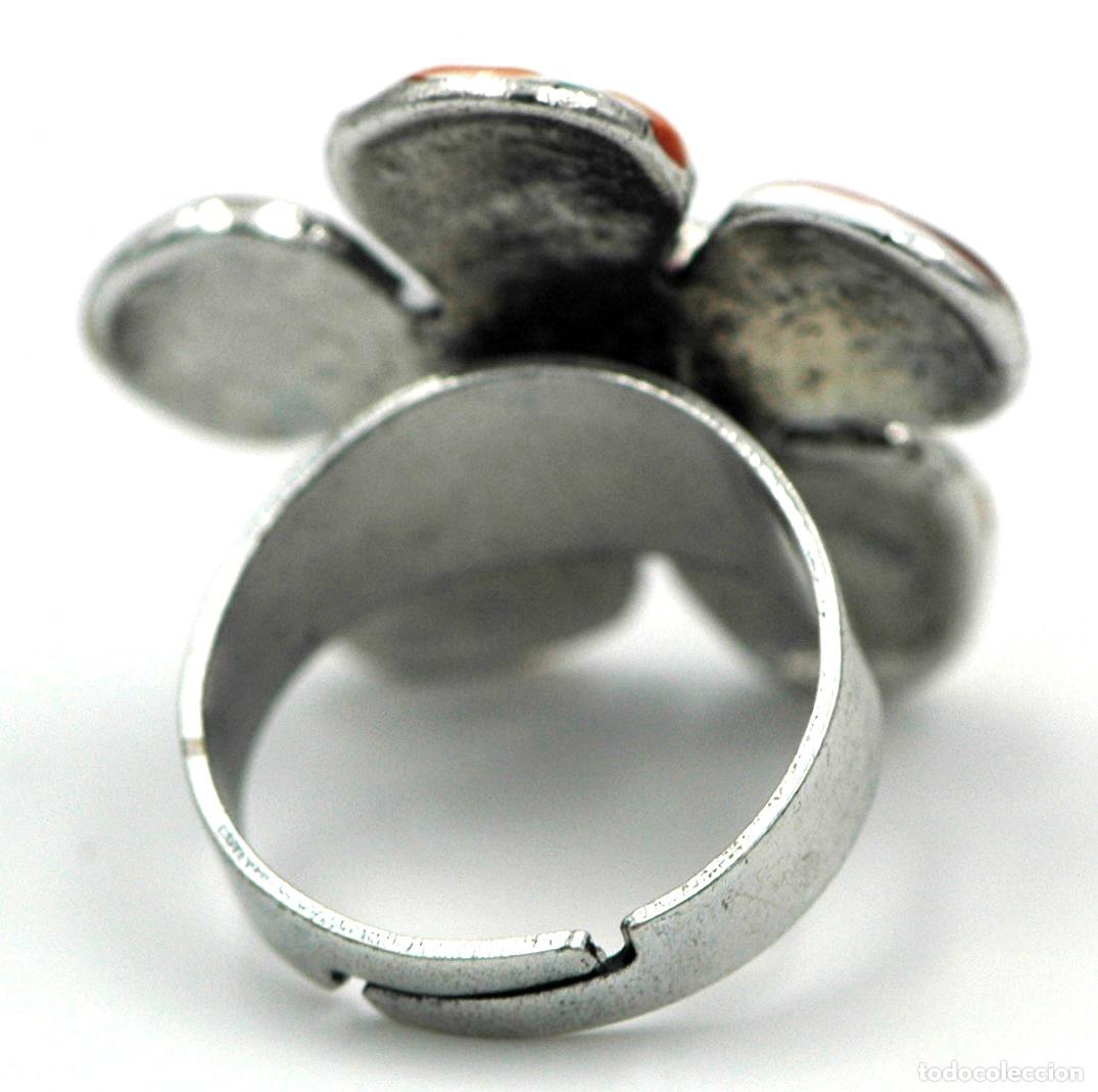 Joyeria: Anillo ajustable flor de colores bisuter&iacute;a - Foto 3