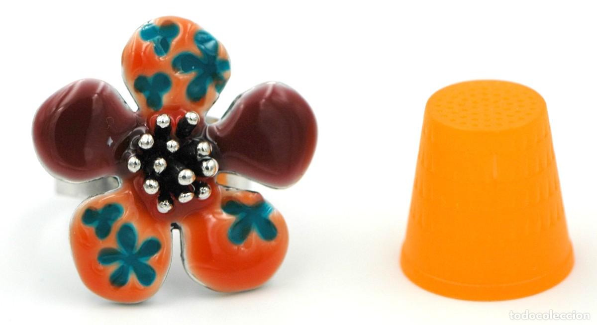 Joyeria: Anillo ajustable flor de colores bisuter&iacute;a - Foto 4
