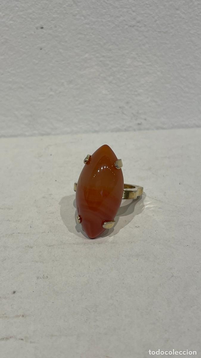 Joyeria: ANILLO DORADO CON PIEDRA NARANJA OVALADA - Foto 1