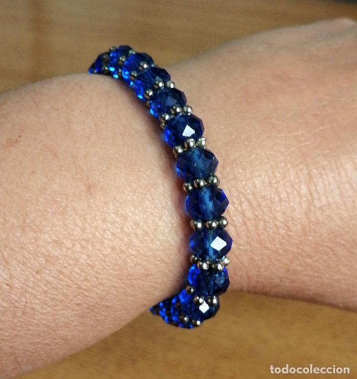 Joyeria: PULSERA DE CUENTAS DE CRISTAL AZULES. - Foto 2