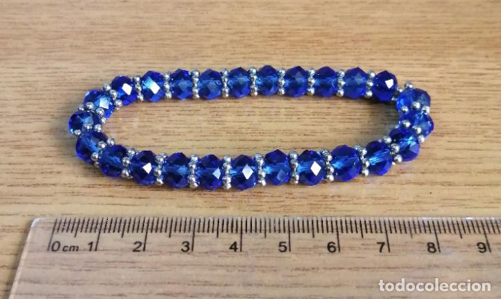Joyeria: PULSERA DE CUENTAS DE CRISTAL AZULES. - Foto 3