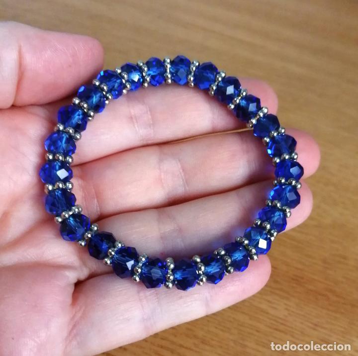Joyeria: PULSERA DE CUENTAS DE CRISTAL AZULES. - Foto 4