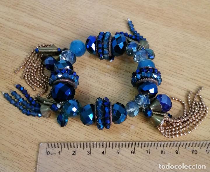 Joyeria: PULSERA CON CRISTALES AZULES Y METAL. - Foto 2