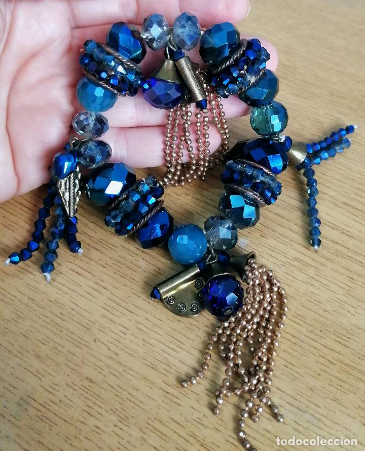 Joyeria: PULSERA CON CRISTALES AZULES Y METAL. - Foto 3
