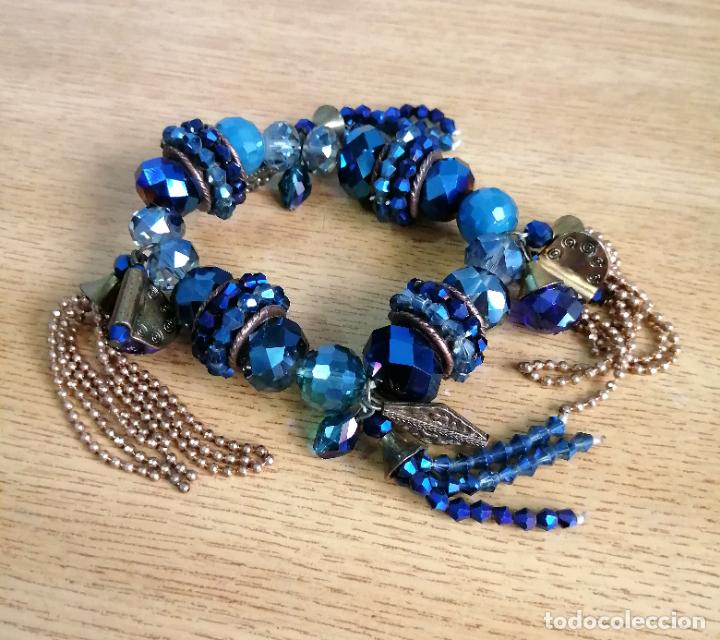 Joyeria: PULSERA CON CRISTALES AZULES Y METAL. - Foto 4