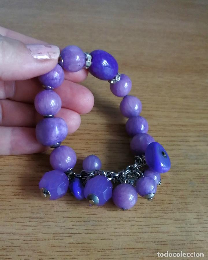 Joyeria: PULSERA DE CUENTAS DE CRISTAL LILAS, MORADAS. EL&Aacute;STICA. - Foto 8