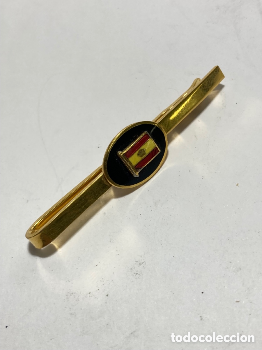 Joaillerie: Antiguo sujeta corbatas bandera espa&ntilde;a esmaltado