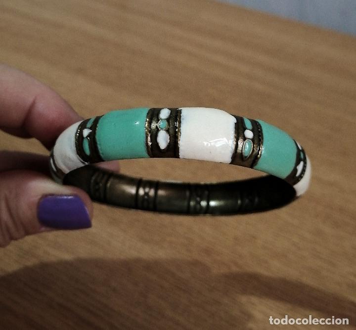 Joyeria: PULSERA MET&Aacute;LICA ESMALTADA. BRAZALETE. - Foto 2