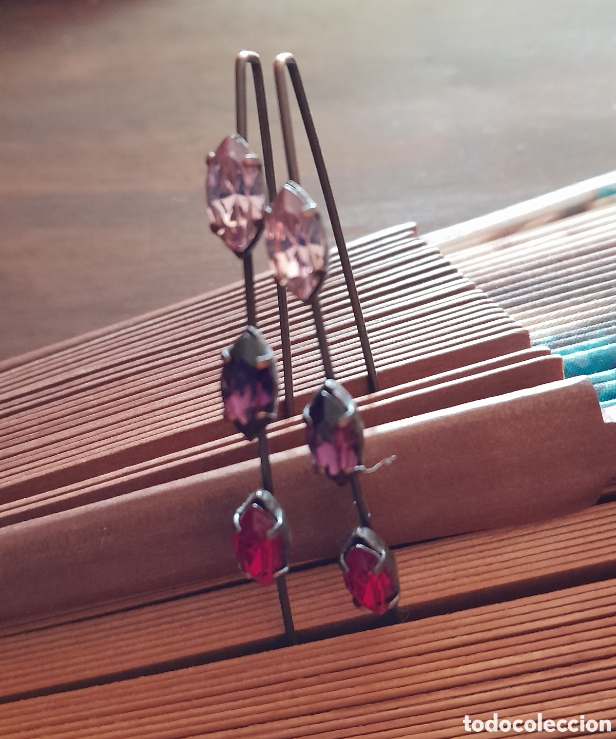 Joyeria: PENDIENTES DE DISE&Ntilde;O CON CRISTAL EN GRAPA - Foto 2