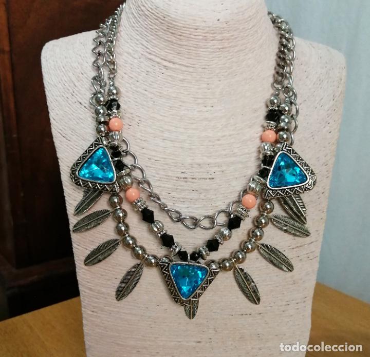 Joyeria: COLLAR CADENAS PLATEADAS Y PEDRERIA. - Foto 1