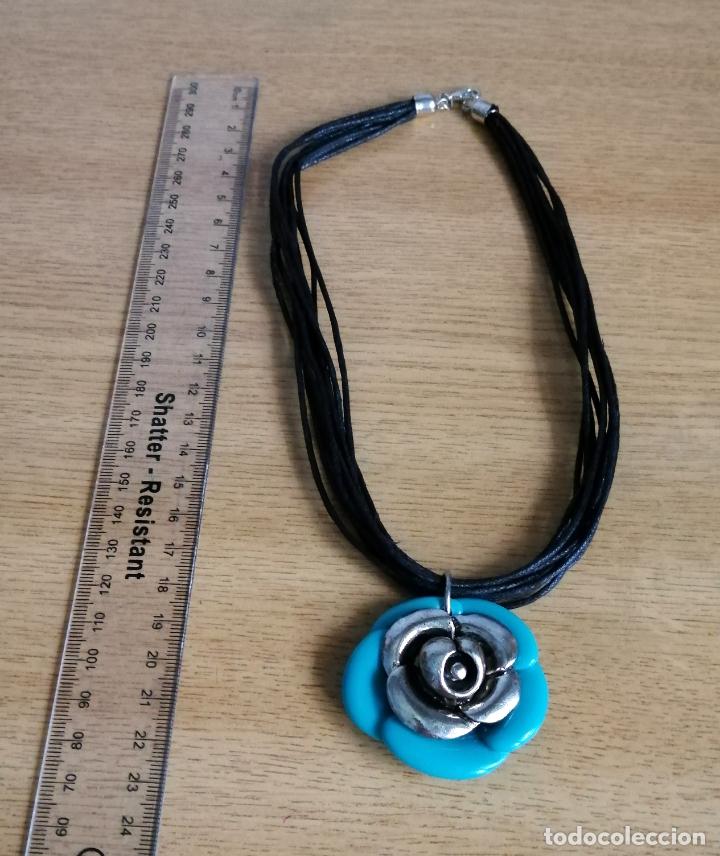 Joyeria: COLLAR, COLGANTE ROSA, FLOR, TURQUESA CON MULTI CORD&Oacute;N. - Foto 5