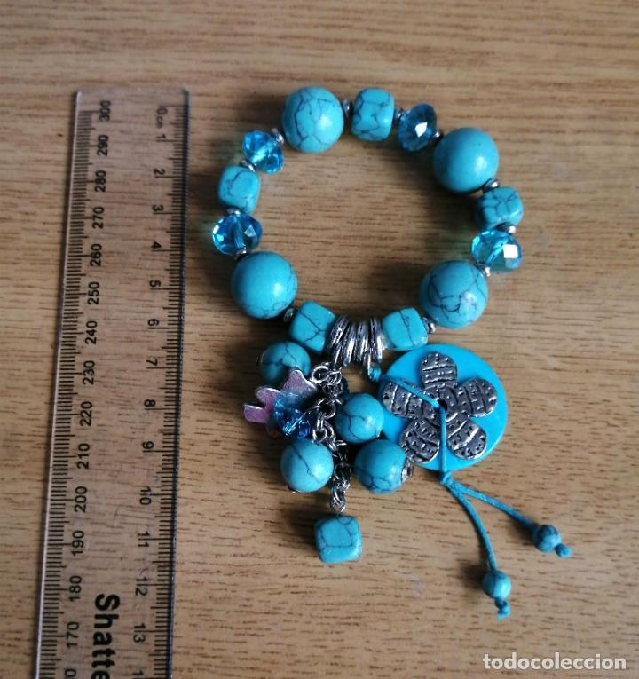 Joyeria: PULSERA EL&Aacute;STICA, PIEDRAS TURQUESAS. - Foto 8