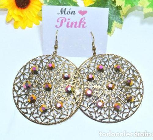 Joyeria: Pendientes color oro con strass, A&ntilde;o 2000, Nuevos - Foto 1