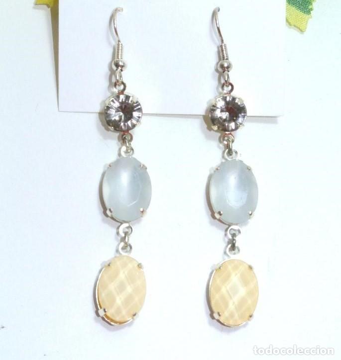 Joyeria: Pendientes largos con strass combinado, A&ntilde;os 90s, Nuevos - Foto 1