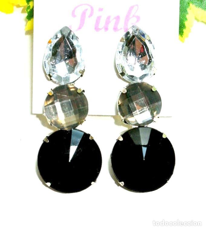 Joyeria: Pendientes con strass color combinado, A&ntilde;o 2000, Nuevos - Foto 1