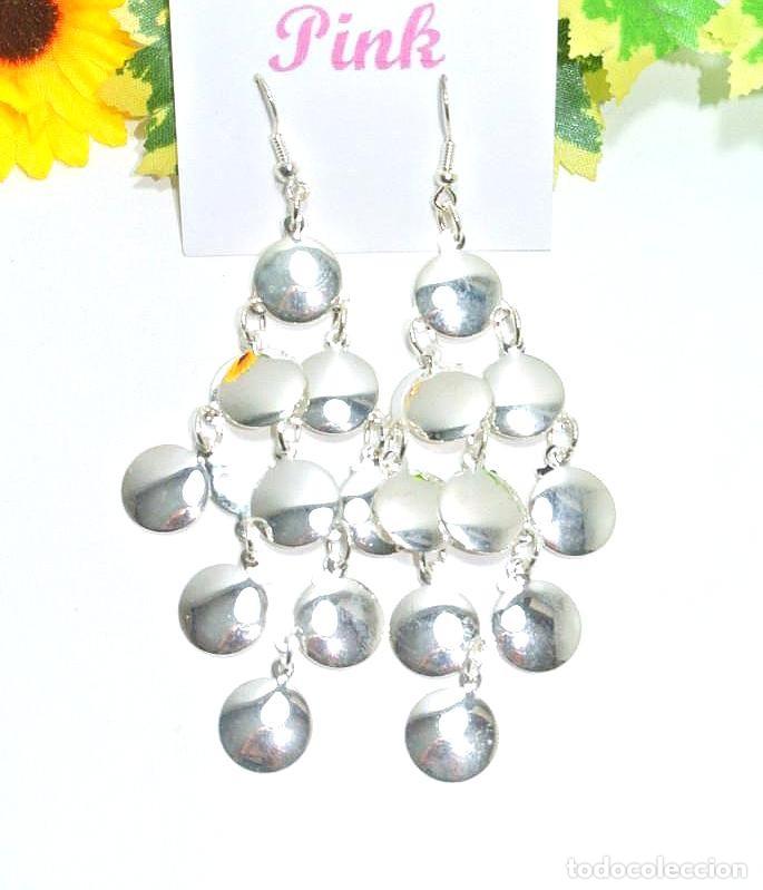 Joyeria: Pendientes largos color plata, a&ntilde;o 2000, Nuevos - Foto 1