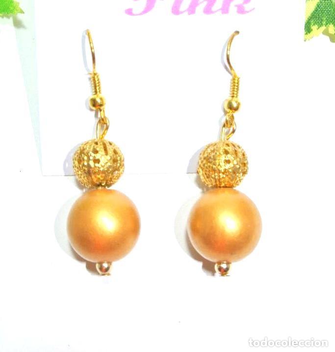 Joyeria: Pendientes largos color oro, A&ntilde;o 2000, Nuevos - Foto 1