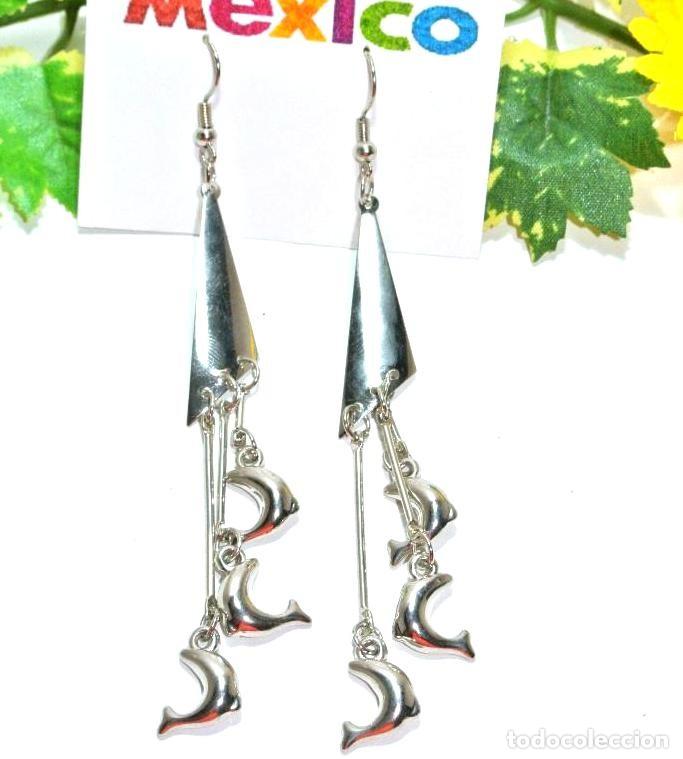 Joyeria: Pendientes largos color plata, a&ntilde;o 2000, Nuevos - Foto 1