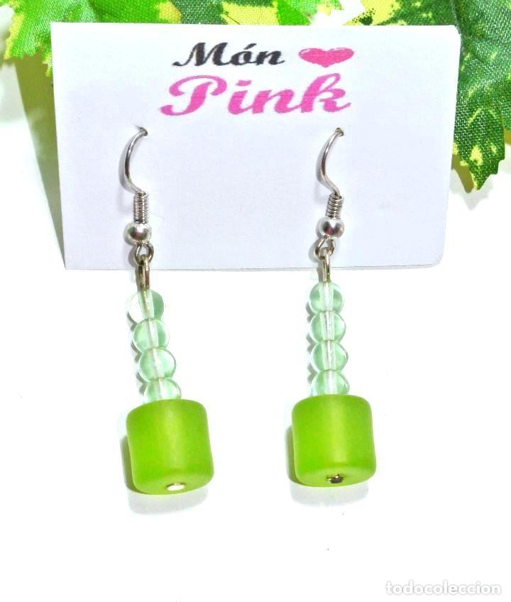 Joyeria: Pendientes largos color verde, A&ntilde;o 2000, Nuevos - Foto 1