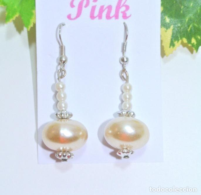 Joyeria: Pendientes largos color perla, A&ntilde;o 2000, Nuevos - Foto 1