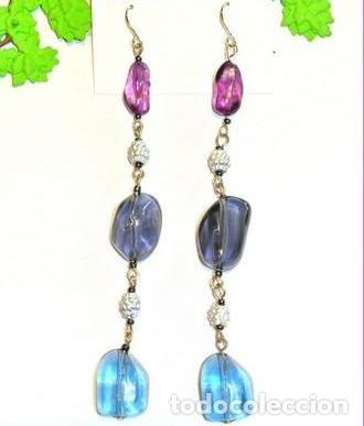 Joyeria: Pendientes largos color combinando, A&ntilde;os 80s, Nuevos - Foto 1
