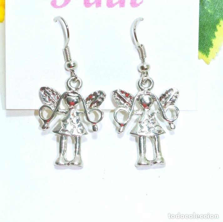 Joyeria: Pendientes hadas color plata, A&ntilde;o 2000, Nuevos - Foto 1