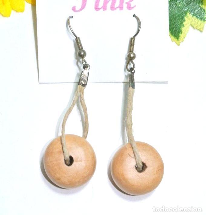 Joyeria: Pendientes bohemios largos de madera, A&ntilde;o 2000, Nuevos - Foto 1