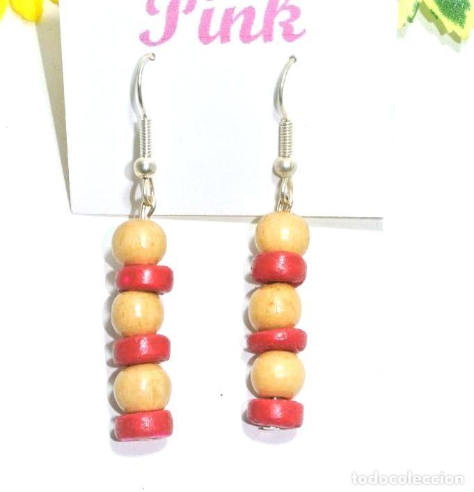Joyeria: Pendientes bohemios de madera color combinado, A&ntilde;o 2000, Nuevos - Foto 1