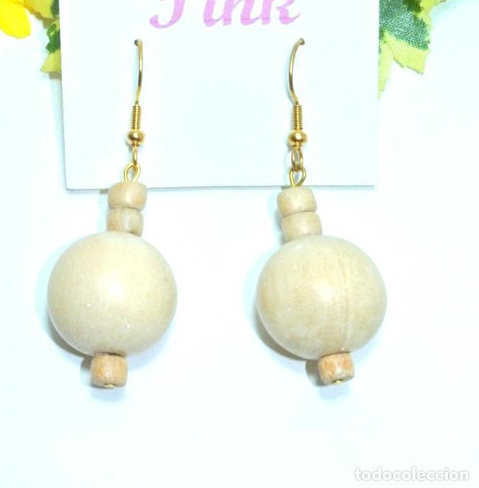 Joyeria: Pendientes bohemios de madera, A&ntilde;o 2000, Nuevos - Foto 1